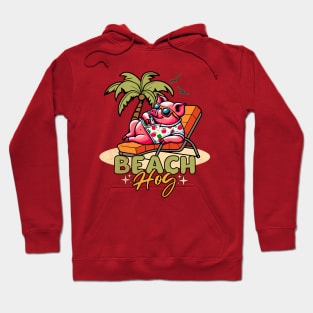 Summer Beach Pig Hoodie